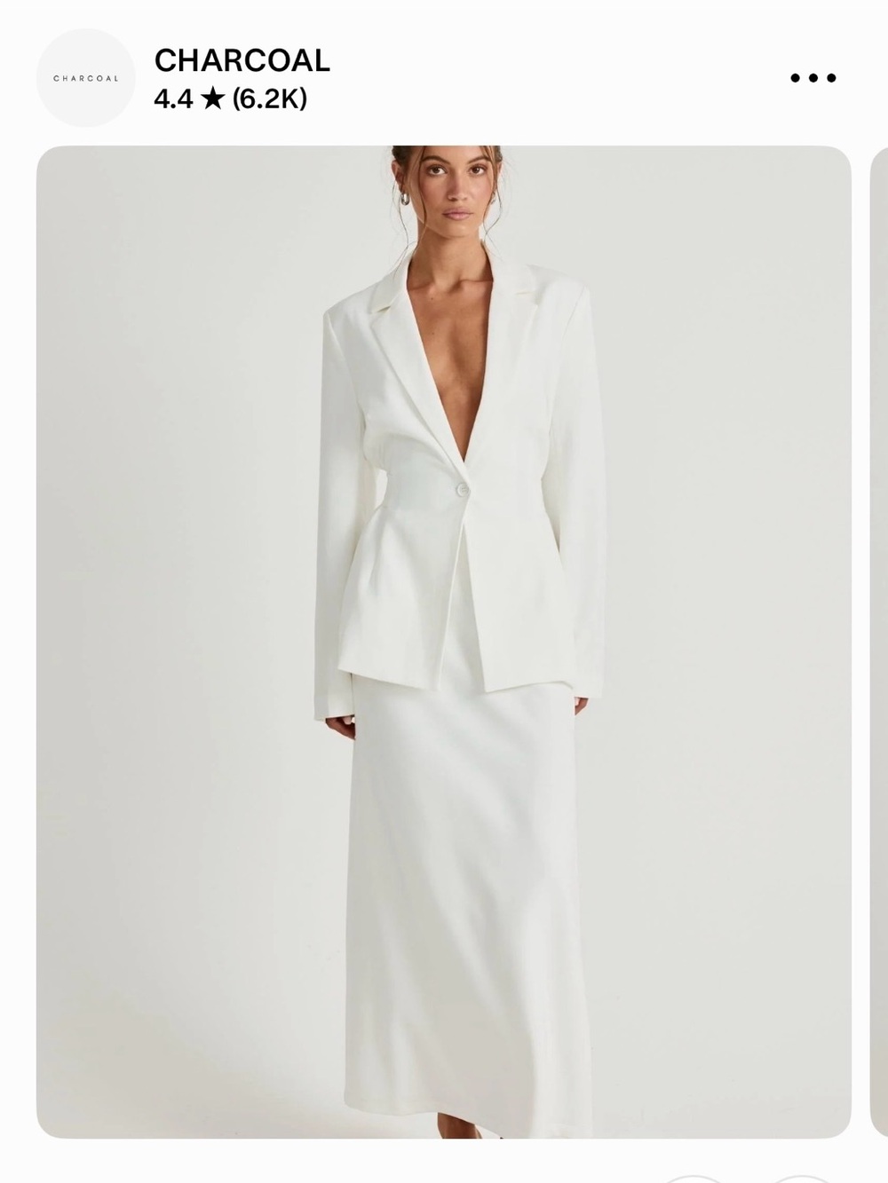 Charcoal White Single-Button Blazer
